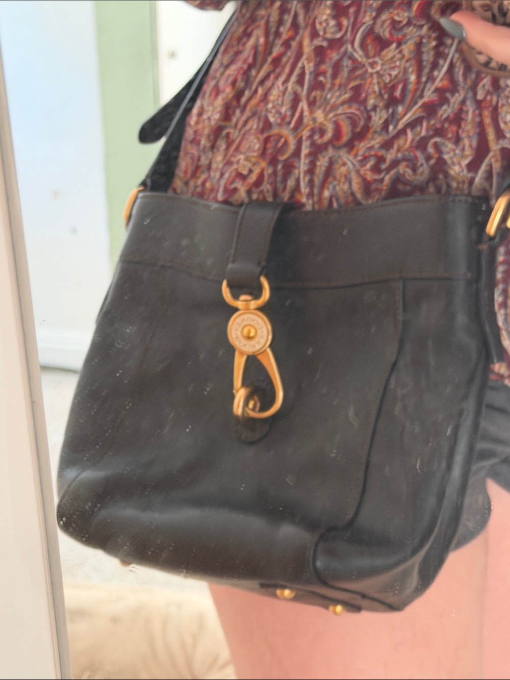 Dooney & Bourke Florentine Leather Sadie Feed Bag - Picture 9 of 9